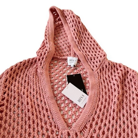 Misa Pink‎ Crochet Hoodie Sweater, Shamani Hoodie, Size  L, New with tag - Picture 10 of 12